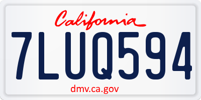 CA license plate 7LUQ594