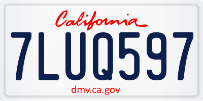 CA license plate 7LUQ597