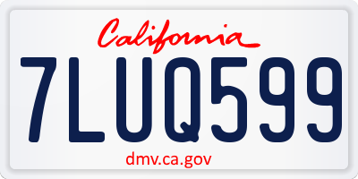 CA license plate 7LUQ599
