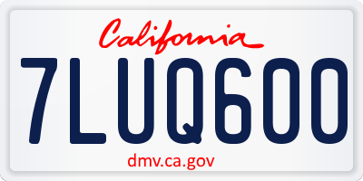 CA license plate 7LUQ600