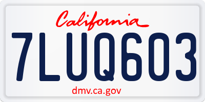 CA license plate 7LUQ603