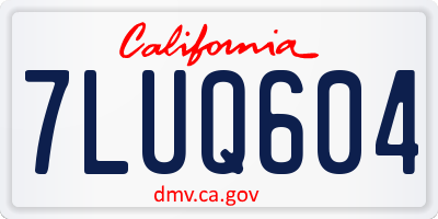 CA license plate 7LUQ604