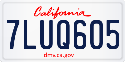CA license plate 7LUQ605