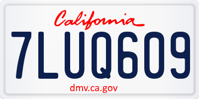 CA license plate 7LUQ609