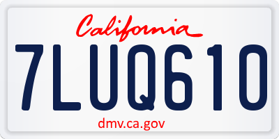 CA license plate 7LUQ610