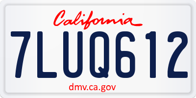 CA license plate 7LUQ612