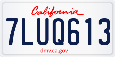 CA license plate 7LUQ613