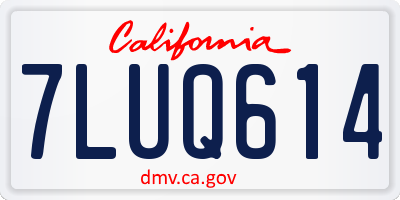 CA license plate 7LUQ614