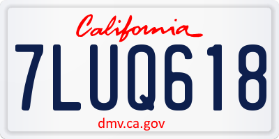 CA license plate 7LUQ618