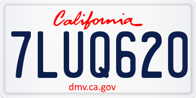 CA license plate 7LUQ620