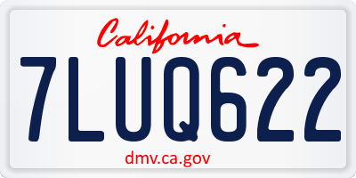 CA license plate 7LUQ622