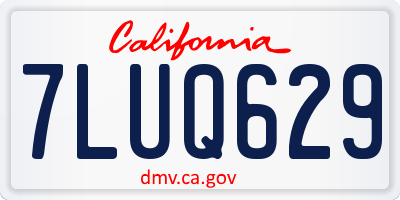 CA license plate 7LUQ629