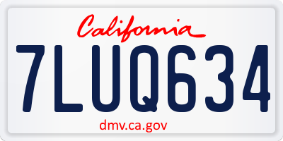 CA license plate 7LUQ634