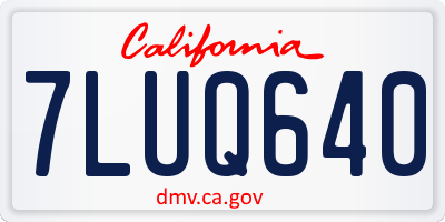 CA license plate 7LUQ640