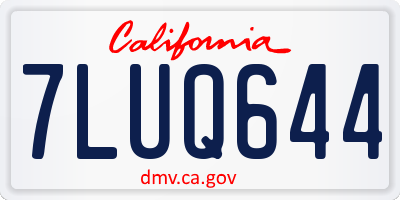 CA license plate 7LUQ644