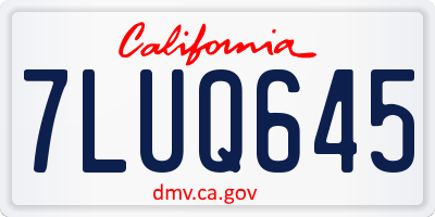 CA license plate 7LUQ645