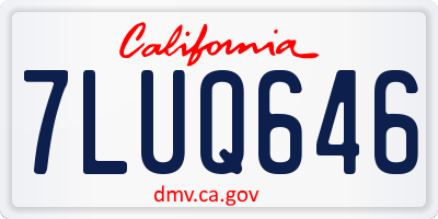 CA license plate 7LUQ646