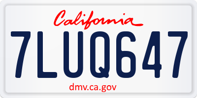 CA license plate 7LUQ647