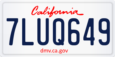 CA license plate 7LUQ649