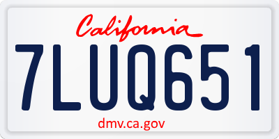 CA license plate 7LUQ651
