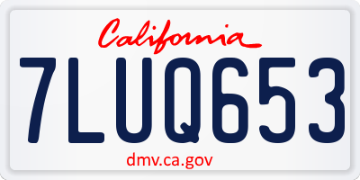 CA license plate 7LUQ653