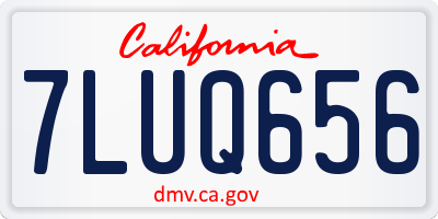 CA license plate 7LUQ656
