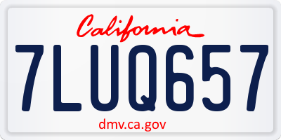 CA license plate 7LUQ657