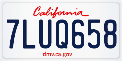 CA license plate 7LUQ658