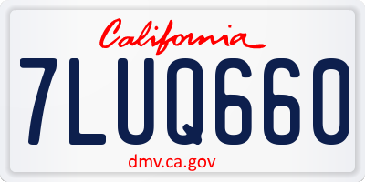 CA license plate 7LUQ660