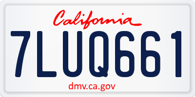CA license plate 7LUQ661