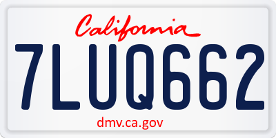 CA license plate 7LUQ662