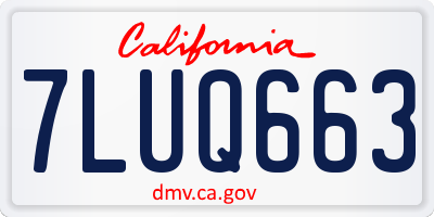 CA license plate 7LUQ663