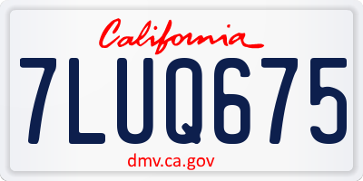 CA license plate 7LUQ675