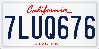 CA license plate 7LUQ676