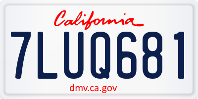 CA license plate 7LUQ681