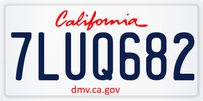 CA license plate 7LUQ682