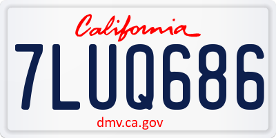 CA license plate 7LUQ686