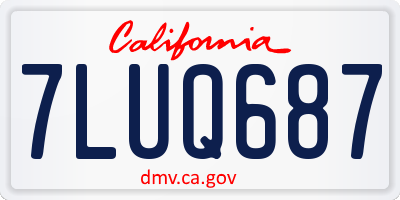 CA license plate 7LUQ687