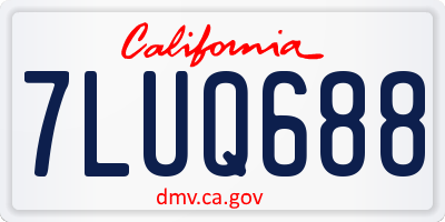 CA license plate 7LUQ688