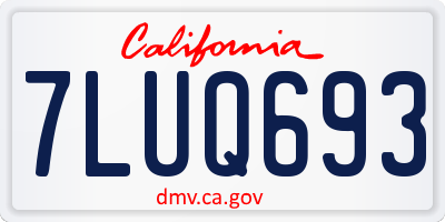 CA license plate 7LUQ693