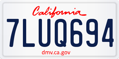CA license plate 7LUQ694