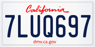 CA license plate 7LUQ697