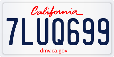 CA license plate 7LUQ699