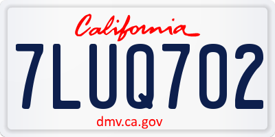 CA license plate 7LUQ702