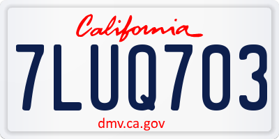 CA license plate 7LUQ703