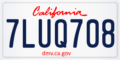 CA license plate 7LUQ708