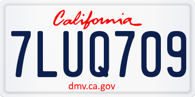 CA license plate 7LUQ709