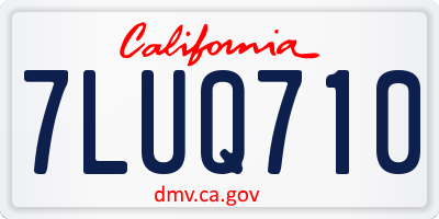CA license plate 7LUQ710