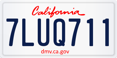 CA license plate 7LUQ711