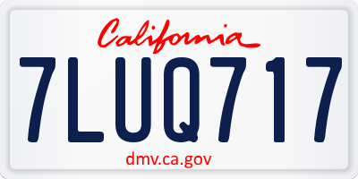 CA license plate 7LUQ717